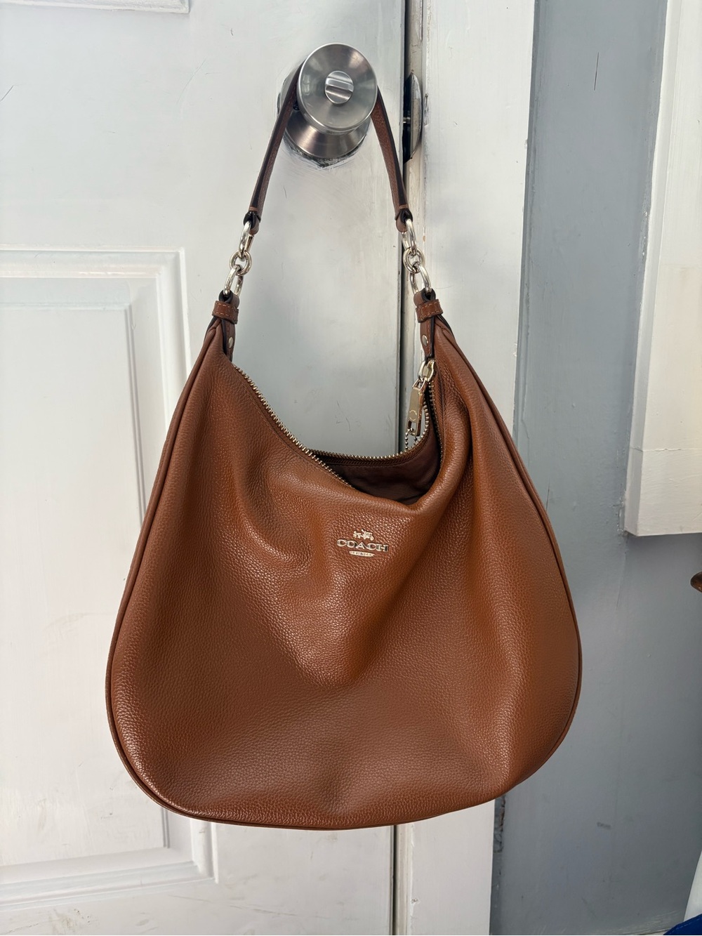 Coach Brown Pebbled Leather Shoulder Hobo